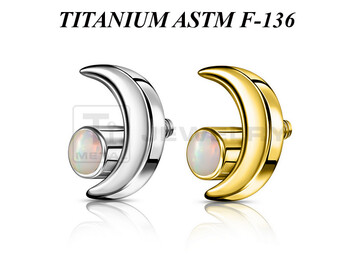 Накрутка из титана Ti Metal луна с опалом