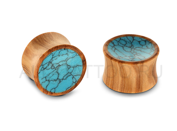 Плаги бирюза в оливе, пара