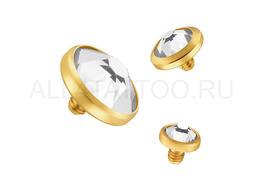 Накрутка из титана с прозрачным стразом