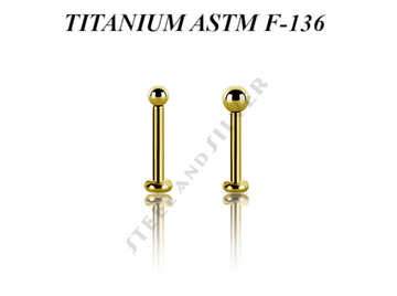 Лабрет Steel and Silver из титана с золотым PVD покрытием