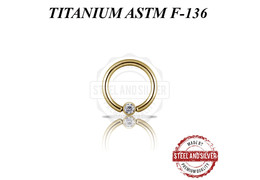 Кольцо из титана Steel and Silver с золотым покрытием и Premium Zirconia