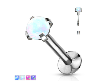 Безрезьбовой лабрет с опалом