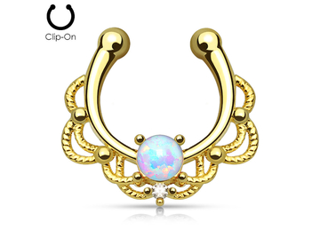 Обманка для септума золотой ажур