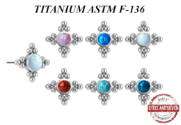 Вставка титановая Steel and Silver с опаловым кластером