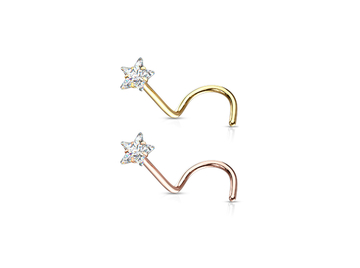 Нострил со стразом звезда