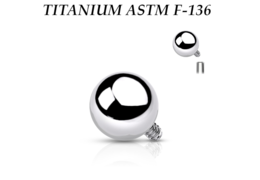 Шарик из титана Ti Metal для украшений с внутренней резьбой Шарик из титана Ti Metal для украшений с внутренней резьбой