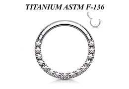 Кликер из титана Ti Metal с фианитами Кликер из титана Ti Metal с фианитами