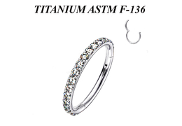 Кликер из титана Ti Metal с фианитами Кликер из титана Ti Metal с фианитами