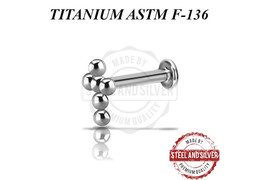 Лабрет из титана Steel and Silver крест