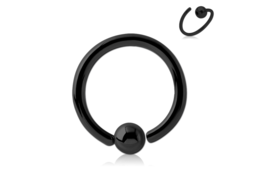 Кольцо раздвижное с чёрным покрытием