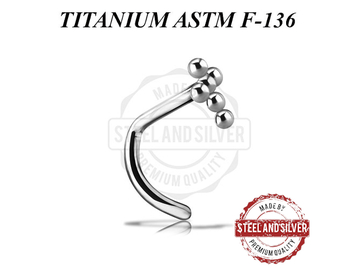 Нострил из титана с внутренней резьбой Steel and Silver крест