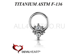 Кликер из титана Devil Heart с кристаллами Swarovski
